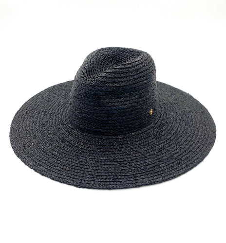 The Austin - Raffia Fedora Hat - Black