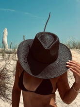 Load image into Gallery viewer, The Bryson - Packable Straw Hat Black