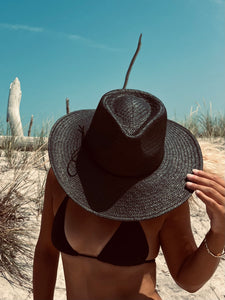 The Bryson - Packable Straw Hat Black