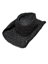 Load image into Gallery viewer, The Mesa - Raffia Cowboy Hat - Black