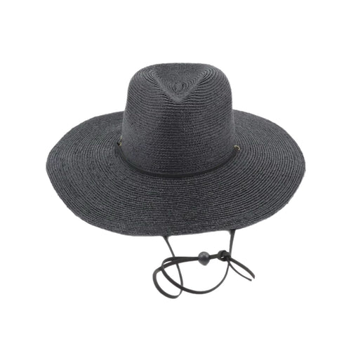 The Skyler - Raffia Lifeguard Hat - Black