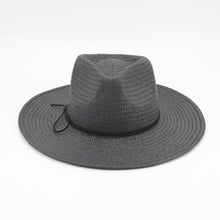 Load image into Gallery viewer, The Bryson - Packable Straw Hat Black