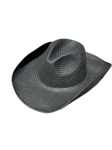The Knox-Packable Straw Cowboy Hat Black