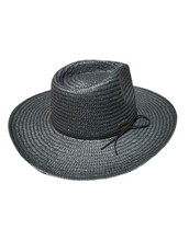 Load image into Gallery viewer, The Bryson - Packable Straw Hat Black