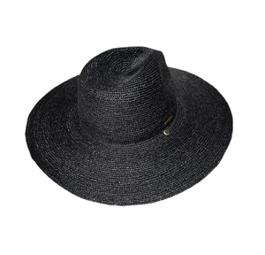 The Skyler - Raffia Lifeguard Hat - Black