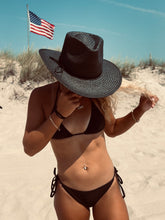 Load image into Gallery viewer, The Bryson - Packable Straw Hat Black