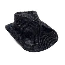 Load image into Gallery viewer, The Mesa - Raffia Cowboy Hat - Black