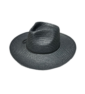 The Bryson - Packable Straw Hat Black