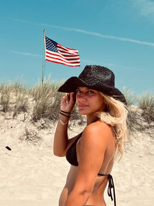The Mesa - Raffia Cowboy Hat - Black