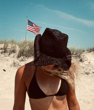 Load image into Gallery viewer, The Mesa - Raffia Cowboy Hat - Black