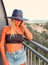 Load image into Gallery viewer, The Skyler - Raffia Lifeguard Hat - Black