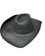 Load image into Gallery viewer, The Knox-Packable Straw Cowboy Hat Black