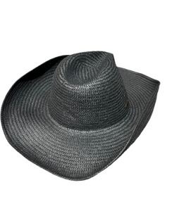 The Knox-Packable Straw Cowboy Hat Black