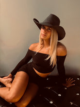 Load image into Gallery viewer, The Knox-Packable Straw Cowboy Hat Black