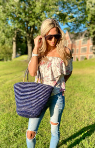 The Cora - Navy Tote Bag