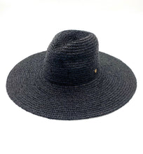 Load image into Gallery viewer, The Austin - Raffia Fedora Hat - Black