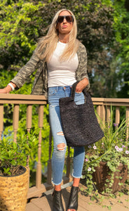 The Amara- Med Black Tote