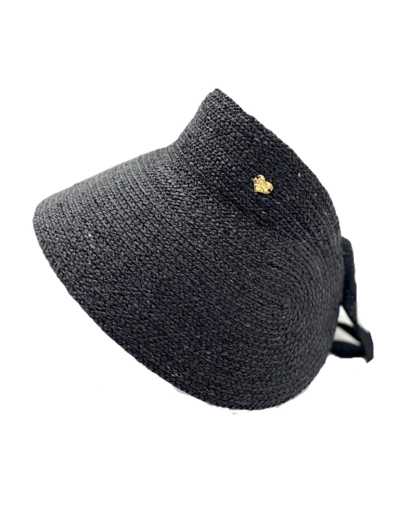 The Nora - Raffia Visor - Black